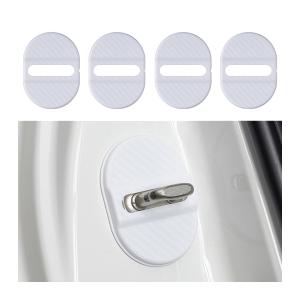 Mandark Car Door Lock Latches Cover, 4PCS Carbon Fiber Vehicle Door Lock Latches Protector, Automotive Door Lock Protection Trim Decoration Accessories, Universal for Most Cars (Red)