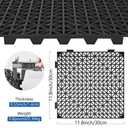 ToLanbbt Modular Interlocking Cushion 48P 11.8" x 11.8" Interlocking Rubber Floor Drain Holes Non-Slip Splicing Drainage Mats for Deck, Shower, Kitchen, Drain Pool, Sauna Bath, Indoor Outdoor (Black)