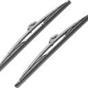 Universal Windshield Wiper 12in / 30.48cm Front Windshield Wiper Blades Stainless Steel Polished Silver for Car