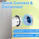 Magnetic Dryer Vent Connector Kit DV180 Aluminum Alloy Shell Magnetic Dryer Vent Easy to Clean, Includes 3.3ft Long Dryer Vent Hose & 2 Clamps