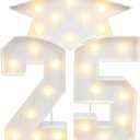 Cabilock Graduation Decorations 2025, 3 LED Marquee Letter Signs 2 5 Graduations Hat,2.3ft Led Light up Numbers and Grad Cap Sign for Kindergarten Preschool High School College