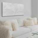 Framed Abstract Minimalist Wall Decor White Textured Wall Art for Living Room Hand Painted Modern Artwork for Office Bedroom Home 24x48 Inch