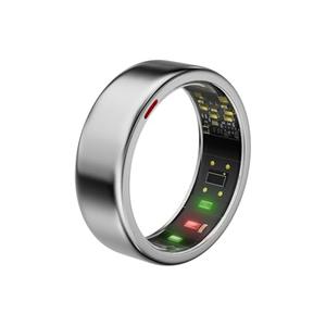 POBOVi Smart Ring for Women Men- Sleep/Fitness/Stress/Heart Rate Tracker- Menstrual Records - 7 Days Battery Life - Wireless Charging - No APP Subscription - iOS & Android Compatible (Silver, Size 8)