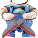 Pet Dog Costume, Pet Halloween Party Clothes Halloween Scissors Style Doll Dog Clothes for Small Medium Dogs Bulldog Labrado, Funny Pet Deadly Doll Outfits Cosplay Dress Up Costume for Party(S)