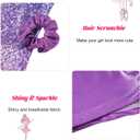Idgreatim 5-10 Years Gymnastics Leotards for Girls Shiny tumbling outfits with Shorts Unitards Biketards (7-8 Years, Sunset Purple)