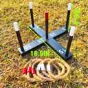 GOOSO Ring Toss Game for Kids - Indoor & Outdoor Game for Family and Adults with 5 Poles, 2 Bases and 6 Rings in 2 Colors, Backyard Party Activities for Adults Lawn Games for Kids