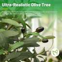 5FT Olive Trees Artificial Faux Olive Tree with White Planter Wood Trunk