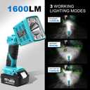 Portable utility lights1600LM Light Compatible with Makita 18V LXT Lithium Battery, 16W Work Light with USB Port, LED Work Light for Emergencies, Camping, Outdoor, Indoor(Battery not Included)