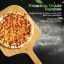 Pizza Peel 14 Inch, Large Bamboo Pizza Paddle Spatula - Wooden Serving Board, Oven Accessory for Baking Homemade, Wood Cutting Board for Cheese Bread Fruit Vegetables, 23"l X 14"w
