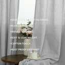 Light Grey Curtains 84 Inch Length for Living Room Set 2 Panels Thick Linen Grommet Farmhouse Filtering Semi Sheer Drapes for Sliding Glass Door Bedroom Privacy Window Treatments Dove Silver Gray 84L
