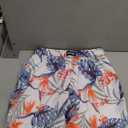 BRISIRA Boys Swim Trunks Bathing Suit Compression Boxer Brief Liner Swim Shorts Swimsuit Anti-Chafe Toddler Kids Youth Teen (7, Whitetropicalleaves)