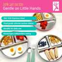 Elk and Friends Stainless Steel Divided Plates with Silicone Sleeve for Babies & Toddlers | Lids Included | Stay Put Suction | Dinner & Snack Plates | 4 Pack