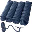 AOLEBA Boat Dock Lines 5/8'' x 15' Double Braided Nylon Boat Rope, Marine Grade Boat Lines for Docking with Loop, Breaking Strength of 9420 lbs, Mooring Lines Set - 4 Pack (Navy Blue)