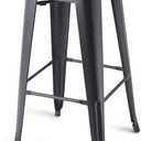 Amazon Basics Sturdy Metal Bar Stools, 30-Inch, Black, Set of 2