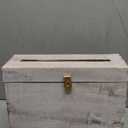 Wedding Card Box with Card Slit and Lock 12"X10"X4.5"- Gift Wishing Well Card Box for Weddings, Receptions, Birthdays, Graduations, Baby Showers, Honeymoon Funds (White)