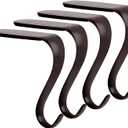 DOYOLLA Christmas Stocking Holders Xmas Fireplace Hanger Hooks Set of 4(Rust Black)