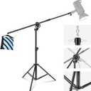 Neewer 2-in-1 Photography Light Stand, Aluminum Alloy 9.7ft Heavy Duty Tripod Stand with 3.8ft Boom Arm and Empty Sandbag for Video Light, Strobe, Reflector, Softbox for Studio Photo Video Shooting
