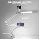 3000 Lm Adjustable LED Half Moon Light with Clamp & Task Lamp - Bright, Dimmable Lighting for Office, Crafts, Nails &Salon, Remote Control (CCTWhite)