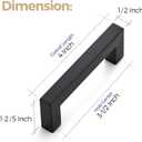 Ravinte 10 Pack 3-1/2 Inch Kitchen Square Cabinet Handles Matte Black Pulls Black Drawer Pulls Kitchen Cabinet Hardware Handles