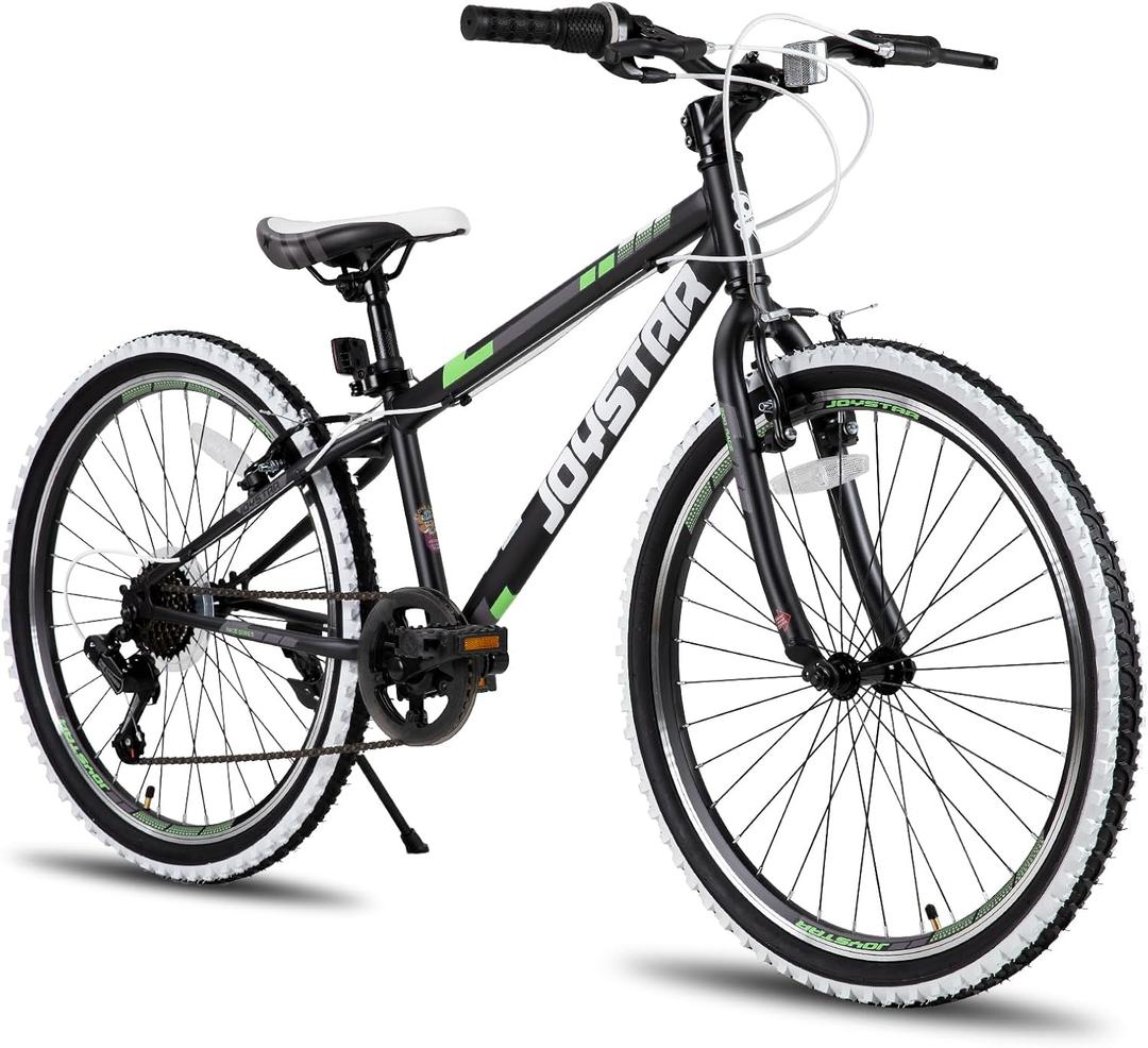 JOYSTAR Lubbock 20 24 Inch Kids Bike for Boys & Girls Ages 7-12 Years Hardtail Mountain Bike for Kids with 1-Speed/7-Speed Drivetrain, White Wall Knobby Tires, Kids' Bicycle, 24 Inch Wheels