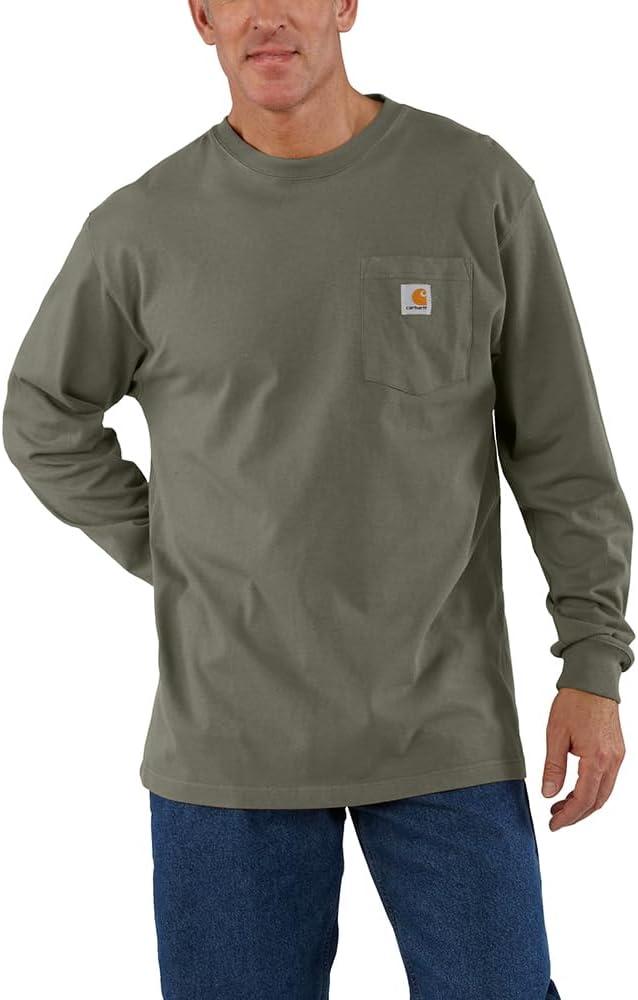 Carhartt Men's Workwear Pocket Long Sleeve T-shirt (Green, L)