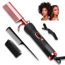 Hot Comb for Wigs Human Hair,Curling Iron with 12 Temp Settings Heating Up to 450°F,Pressing Combs 110-240V Straightening Comb for Curl/Straight