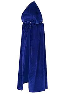Kids Hooded Velvet Cloak Cape for Halloween Christmas Cosplay Costumes 3-4 Years 04ES