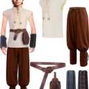 Kids Medieval Costume Boys Renaissance Viking Knight Outfit for Halloween Cosplay Sets 4-6T