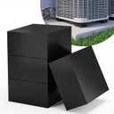 GCGOODS Rubber Anti-Vibration Pads, 4" x 4" x 2" Vibration Isolation Mats, 4 PCS Square Non-Slip Rubber Blocks for Central Air Conditioner Outdoor Unit, HVAC, AC Unit, Air Compressor, Black