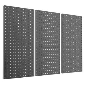 Pegboard Smith Metal Pegboard Panels 12" x 24", 3 Pack Black Wall Mounted Tool Organizer Boards, Heavy Duty Tool Storage Peg Board for Garage, Workbench, Office, Fits 1/4" Peg Hooks