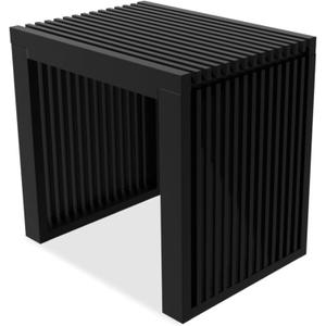 Small Bamboo Dining Bench, 17inch Farmhouse Decor Indoor Kitchen Table Bench, Entryway Shoe Rack Bench, Outdoor Bench, Solid Bamboo Benches for Living Room, Hallway, Bedroom, Bathroom (Black)