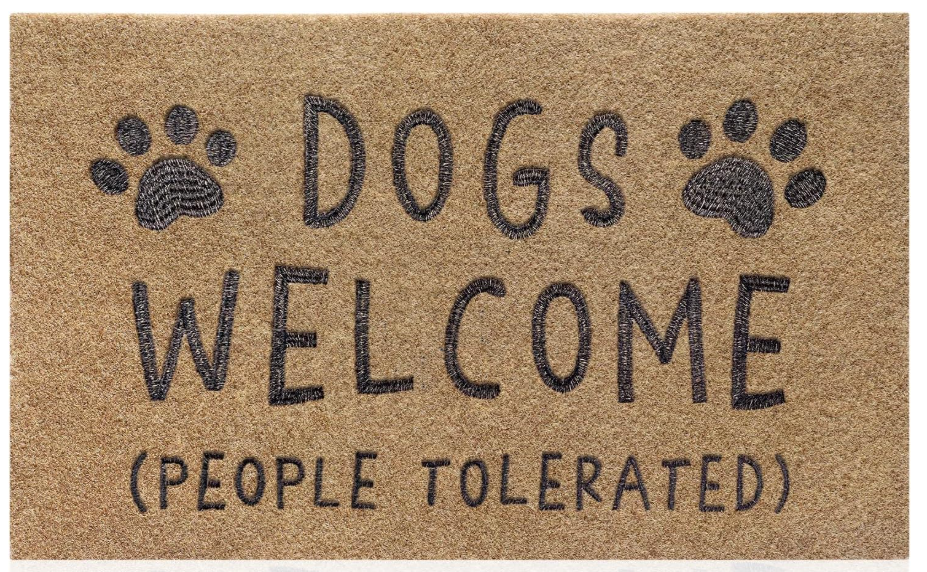 AAZZKANG Dog Doormat Funny Paw Mat Large 36"x24" with Non Slip Rubber Backing Easy to Clean Welcome Mats for Front Door,Patio,High Traffic Areas