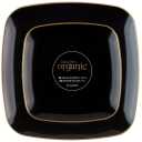 Organic Square Plates Black Gold Rim Combo 7.25" + 10" Case of 128 (4 packs x 32)