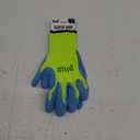 MUD Super Grip Latex Coated Palm Garden Work Gloves, Water Resistant, Polyester Knit Shell, Elastic Knit Wrist, Lime Green/Blue, Medium (SM7187G/M)
