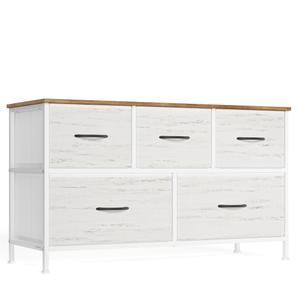 SONGMICS Dresser for Bedroom, Wide Dresser with 5 Fabric Drawers