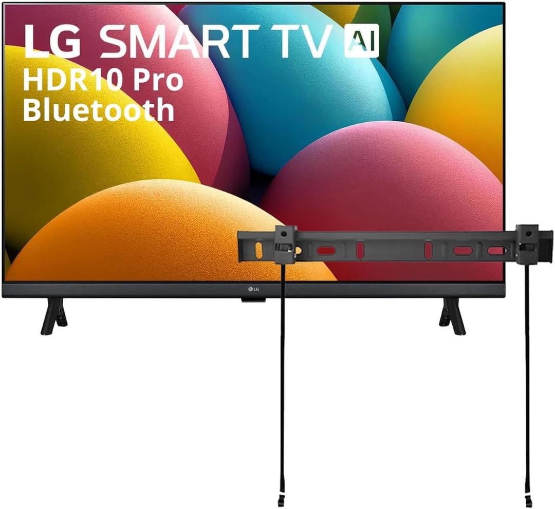 LG 32" inch Smart TV (2025) LR600 32" Class HD HDR10 LR60 Series webOS 23 Bluetooth α5 AI Processor Gen6 + Wall Mount 