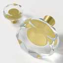 4 Pack Gold Crystal Cabinet Knobs, 1-1/5 Inch Glass Drawer Pulls and Brass Handles for Kitchen,Dressers, Closets and Bathroom Hardware