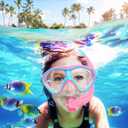 Gintenco Kids Snorkel Set, Diving Mask for Children as Unisex Kids Swimming Goggles, Anti-Fog Diving Mask and Dry Top Snorkel Combo Set for Junior and Youth