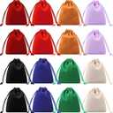 Shappy 16 Pieces Mini Dice Bags Velvet Drawstring Bag 4.1 x 3.3 Inch Drawstring Pouches Velour Christmas Storage Pouches for Dice, Jewelry, 8 Colors