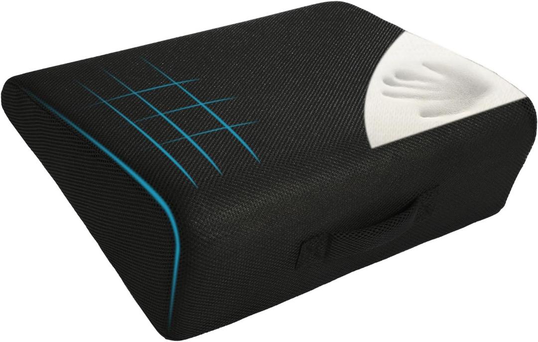 HOMBYS High Density Foam Car Seat Cushions for Short People,Car Booster Seat for Short Drivers,Ultra Thick Adult Booster Seat for Car Driving,Wedge Seat Cushion 6" Thickness,Black Mesh Cover