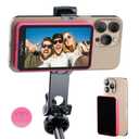 HuoPro Vlog Selfie Monitor Screen for iPhone & Android, S1 Magnetic Wireless Back Camera Monitor Built in Shutter No Need Remote 4K/ 60fps Rear Camera Screen for Selfie Live Stream TikTok Rose Red