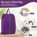 6pcs Portable Shoe Organizer, Travel Pouches with Zipper, Golf Shoe Bags, Clothes Bags, Soccer Cleats Bag Shoe Pouch for Gym, Waterproof, Odor-Resistant (Purple)