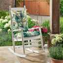 DYTXIII Set of 2 Rocking Chair Cushions for Outdoor/Indoor Use,Water Resistant Tufted High Back Chair Pads for Patio,Porch,Balcony Rocker and Adirondack Furniture - Lush Leaf Green
