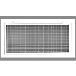 HVAC Premium 24'' x 10'' Cube Core Eggcrate Return Air Filter Grille for 1'' Filter - Aluminum - White [Outer Dimensions: 26.5'' x 12.5]