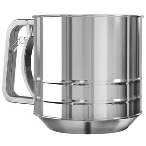 5 Cup Flour Sifter for Baking  Flour Sifter Stainless Steel (5.1" x 5.1") with Double Mesh  One-Hand Operation, Designed for Quick & Easy Sifting