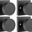 Haidms Matte Black Dummy Door Knobs, Half No-Turning Dummy Knob for Closet Doors, Zinc-Alloy Single-Sided Door Locks (4 Pieces/2 Pairs) (2 Pack)