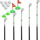 Youth Golf Wood,35-inch Telescopic Aluminum Kids Golf Club, Practice Putting Cups and Flags-Only Right-Handed 15Pcs