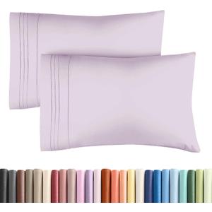 King Pillow Cases Set of 2 - Ultra Soft Hotel Quality Pillowcase Covers - Comfy, Cozy & Wrinkle Free - Shrinkage and Fade Resistant - Machine Washable Pillow Protectors - 2 Piece Set - Light Lavender