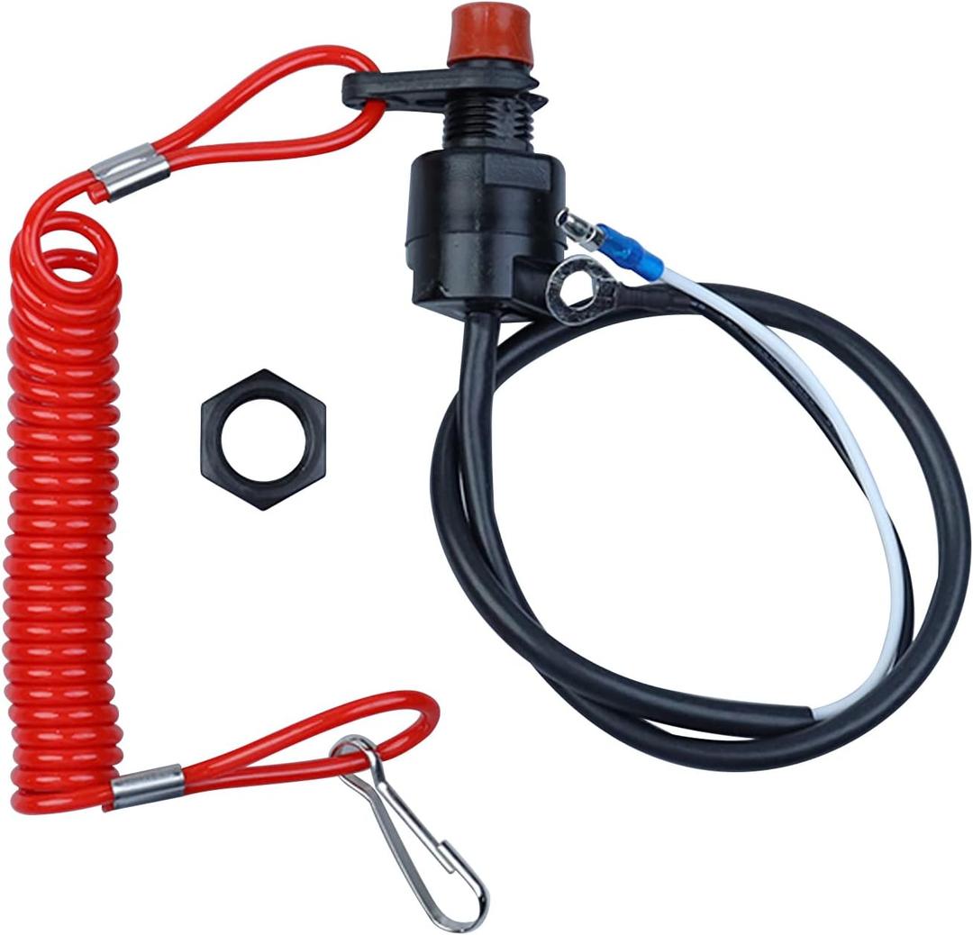 Boat Safety Kill Stop Switch Connector Lanyard Compatible for Yamaha Suzuki Honda Tohatsu Hidea