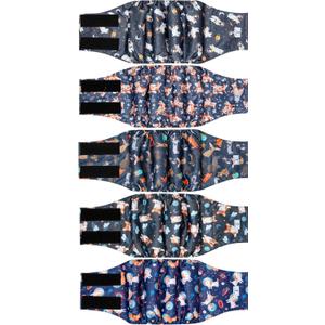 Dog Diapers Male 5Pack,Reusable Leakproof Pet Soft Dog Belly Band Wraps,High Absorbency Male Dog Diaper,Wider Washable Belly Band for Doggy Incontinence and Puppy Training (S(11"-14"))